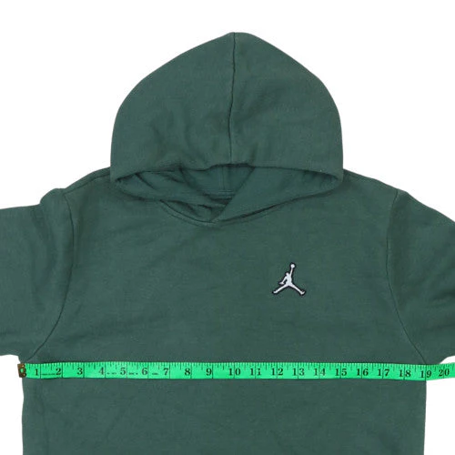 Jordan Boys Green Pullover Hoodie Size 14 Years Fleece Cotton Sweatshirt - Image 3