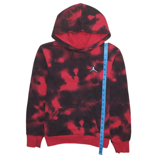 Jordan Boys Red Tie-Dye Pullover Hoodie 14-15 Years Fleece Logo Sweatshirt - Image 3