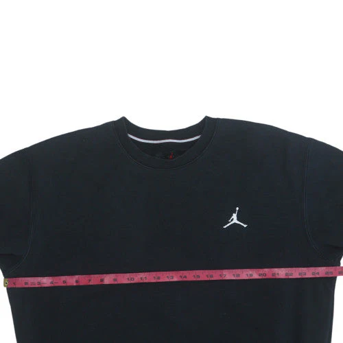 Jordan Mens Black Crew Neck Pullover Sweatshirt M Logo Fleece - Image 2