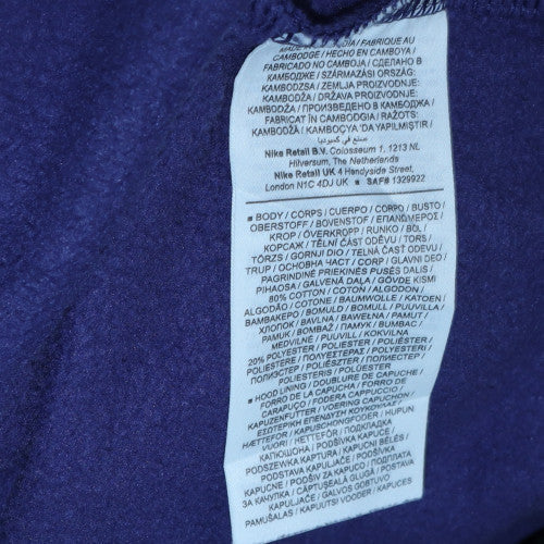 Jordan Men's Blue Pullover Hoodie Medium Regular Fit Logo Fleece - Image 6