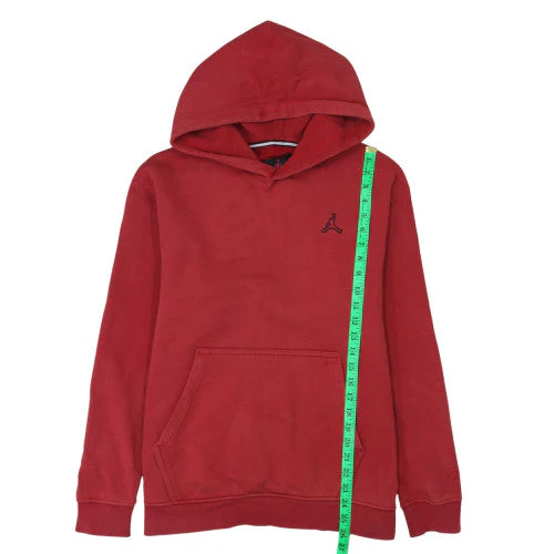 Jordan Mens Red Pullover Hoodie M Regular Fit Logo Fleece - Image 2