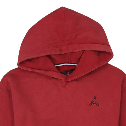 Jordan Mens Red Pullover Hoodie M Regular Fit Logo Fleece - Image 8