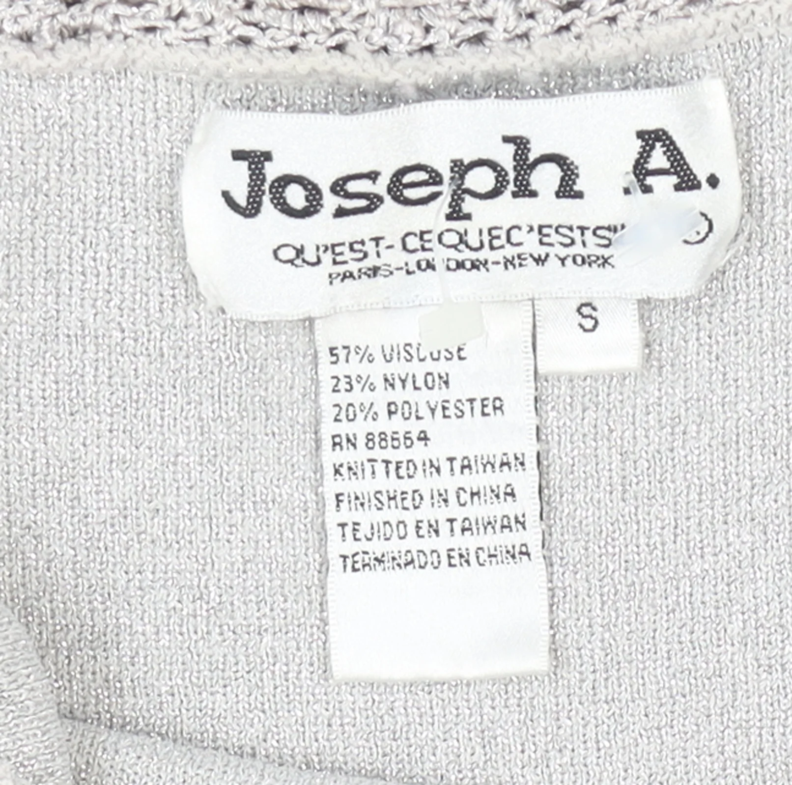 Joseph A. Womens Silver Crochet Neck Knit Blouse Size S - Image 4