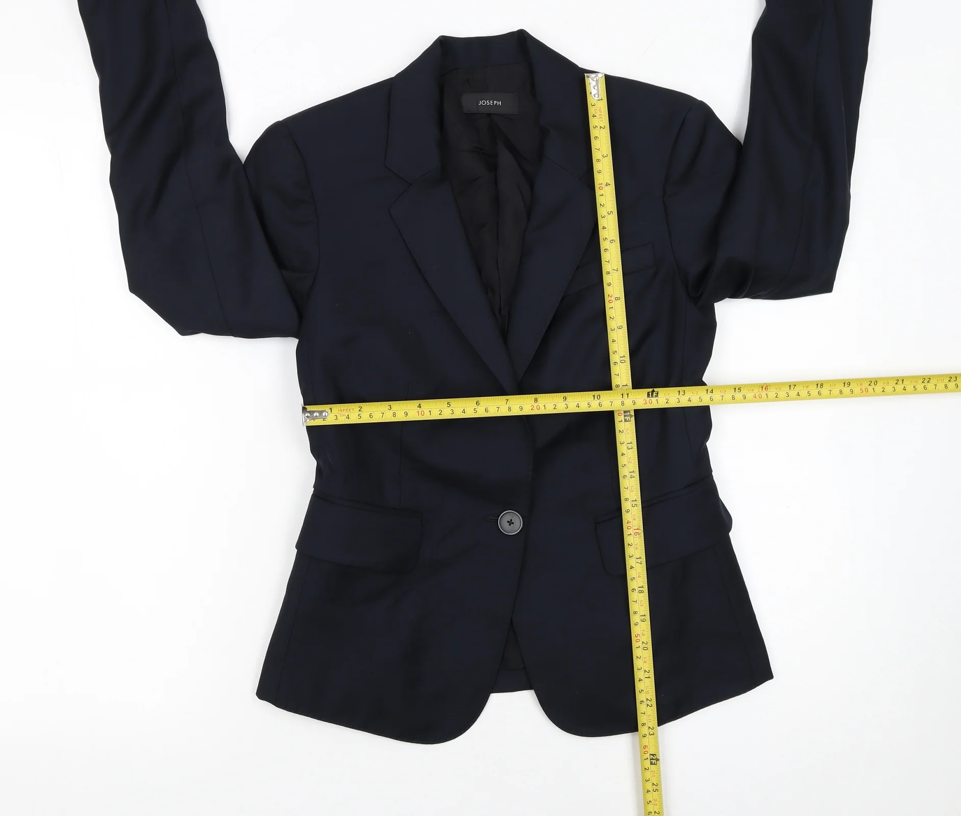 Joseph Women's Blue Wool Single-Breasted Blazer Size 8 Classic Work Jacket - Image 2