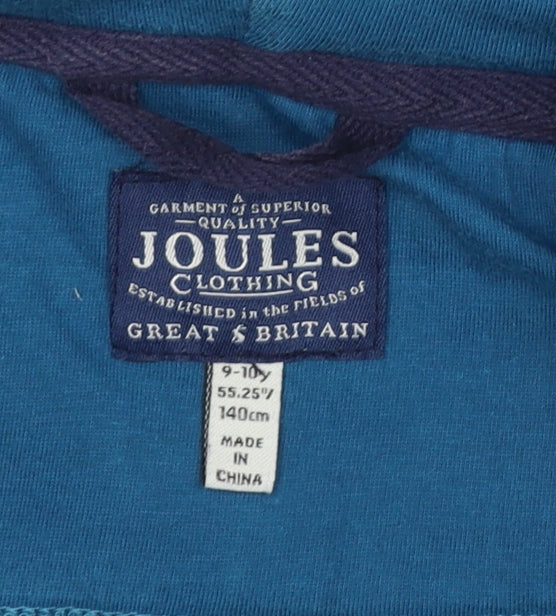Joules Boys Blue Fleece Shark Hooded Robe 9-10 Years - Image 4