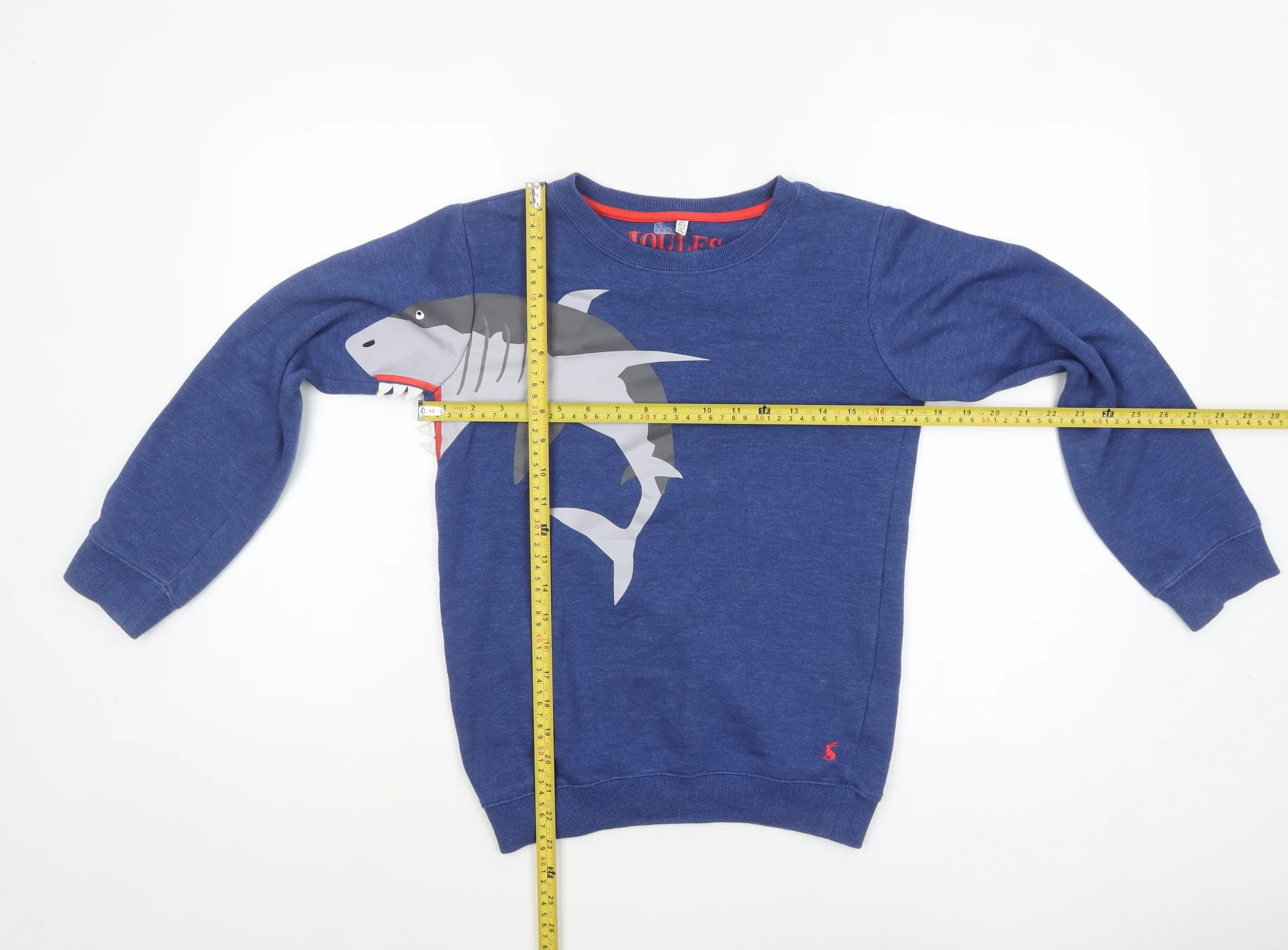 Joules Boys Blue Shark Graphic Pullover Sweatshirt 11-12 Years - Image 2