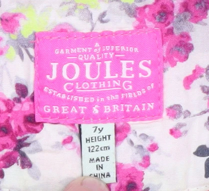 Joules Girls Green Hooded Parka Coat 7 Years Lined Zip-Up - Image 4