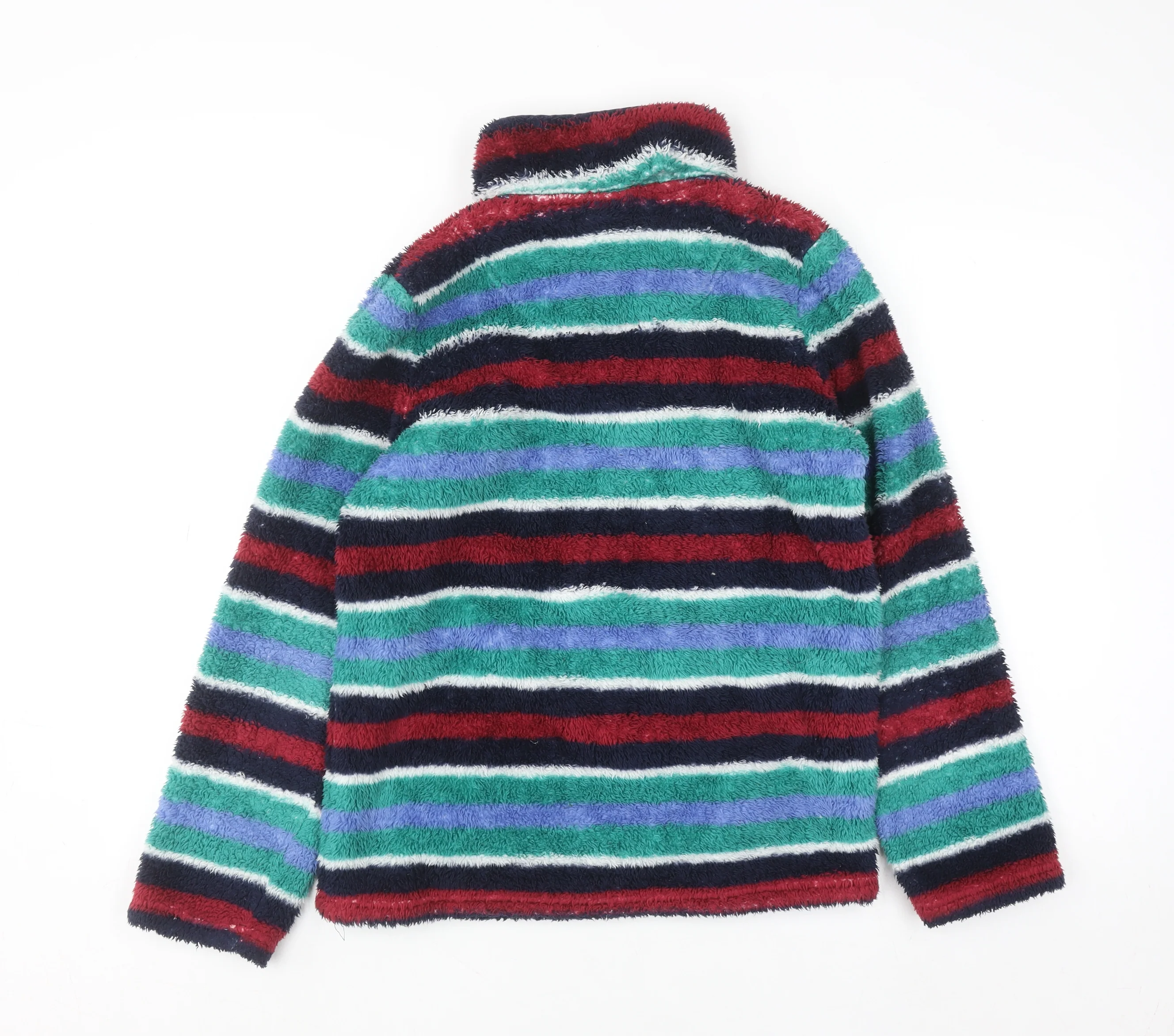 Joules Girls Multicoloured Striped Fleece Sweatshirt 11-12 Years 1/2 Zip - Image 3