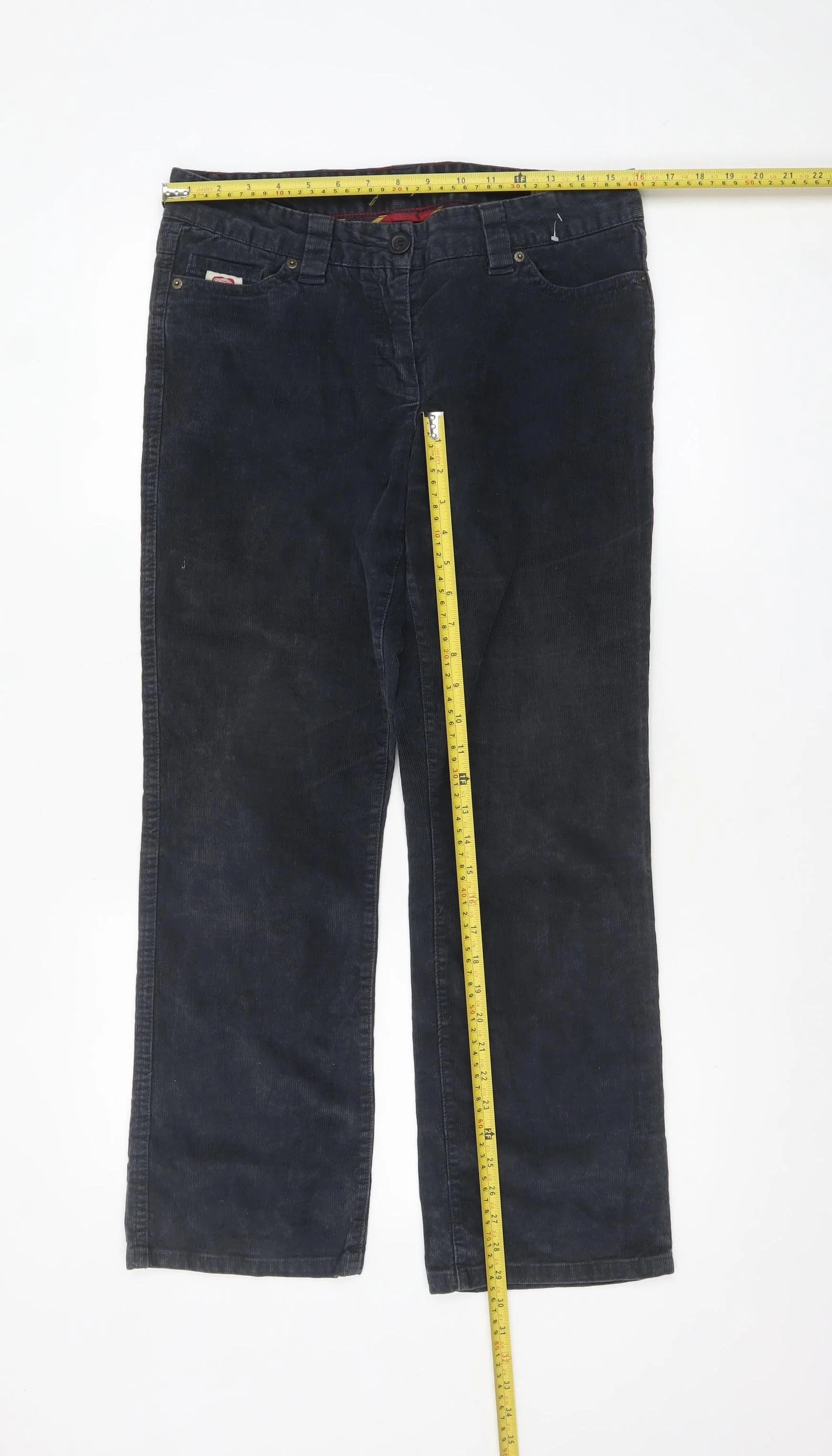 Joules Women Blue Corduroy Chino Trousers Size 12 Regular Fit - Image 2