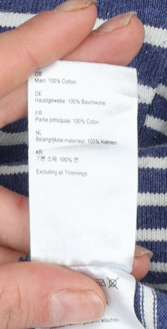 Joules Women Blue Stripe Cotton Shift Dress Size 18 3/4 Sleeve - Image 5