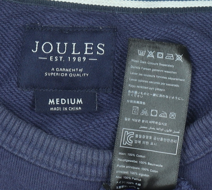 Joules Women Navy Blue Cotton Crew Neck Pullover Sweatshirt Size M - Image 4