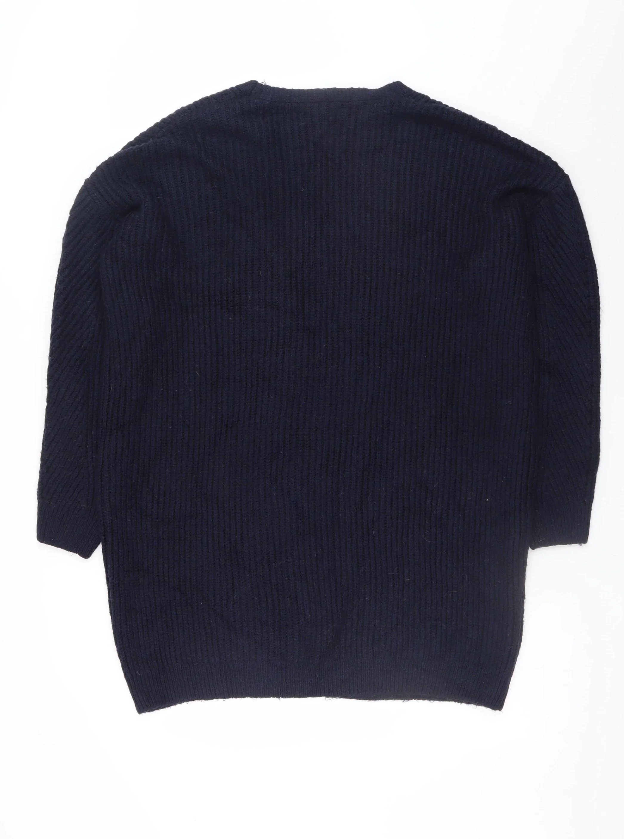 Joules Women Navy Blue Size 12 Open Knit Long Cardigan - Image 3