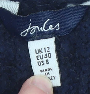 Joules Women Navy Blue Size 12 Open Knit Long Cardigan - Image 4