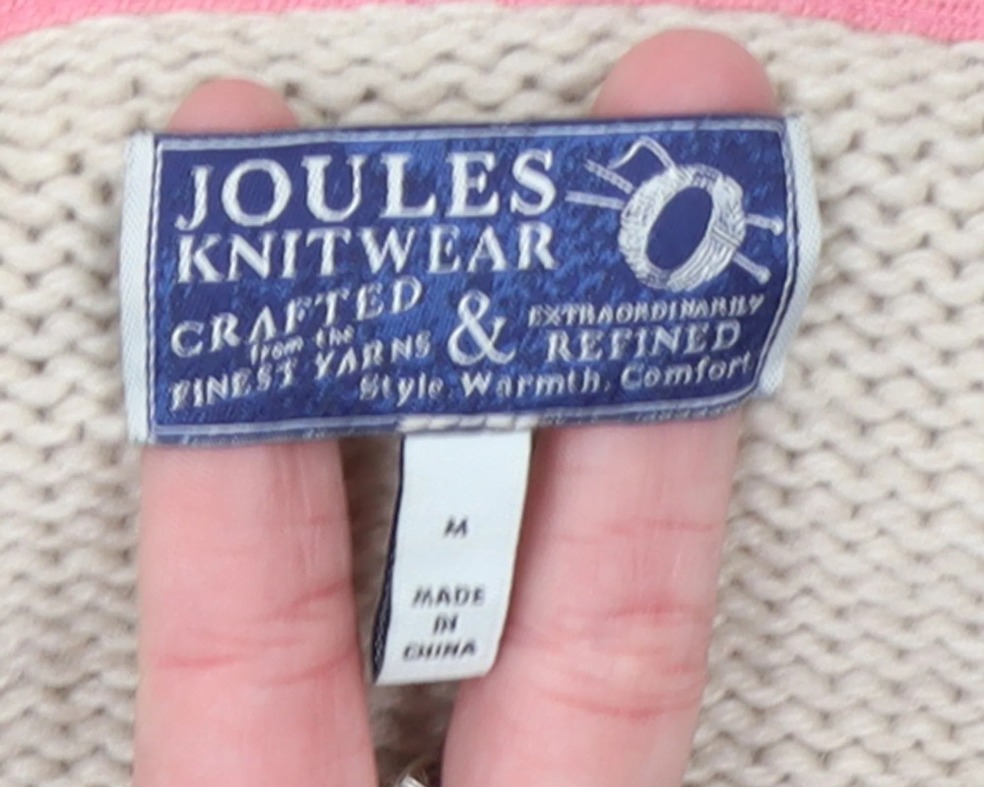 Joules Women’s Beige Collared Cable-Knit Cardigan Size M - Image 4