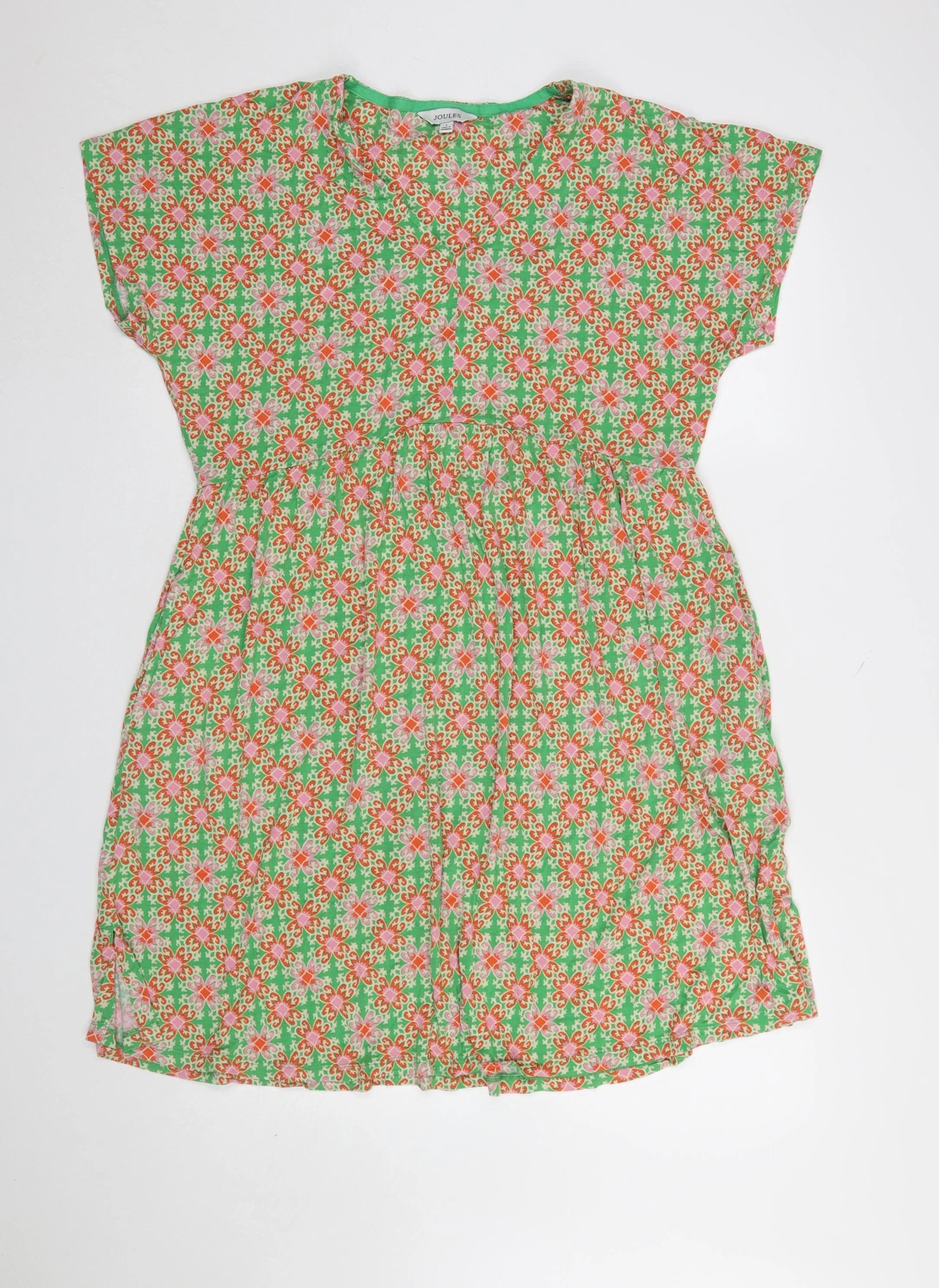 Joules Women’s Multicoloured Geometric Fit & Flare Dress L