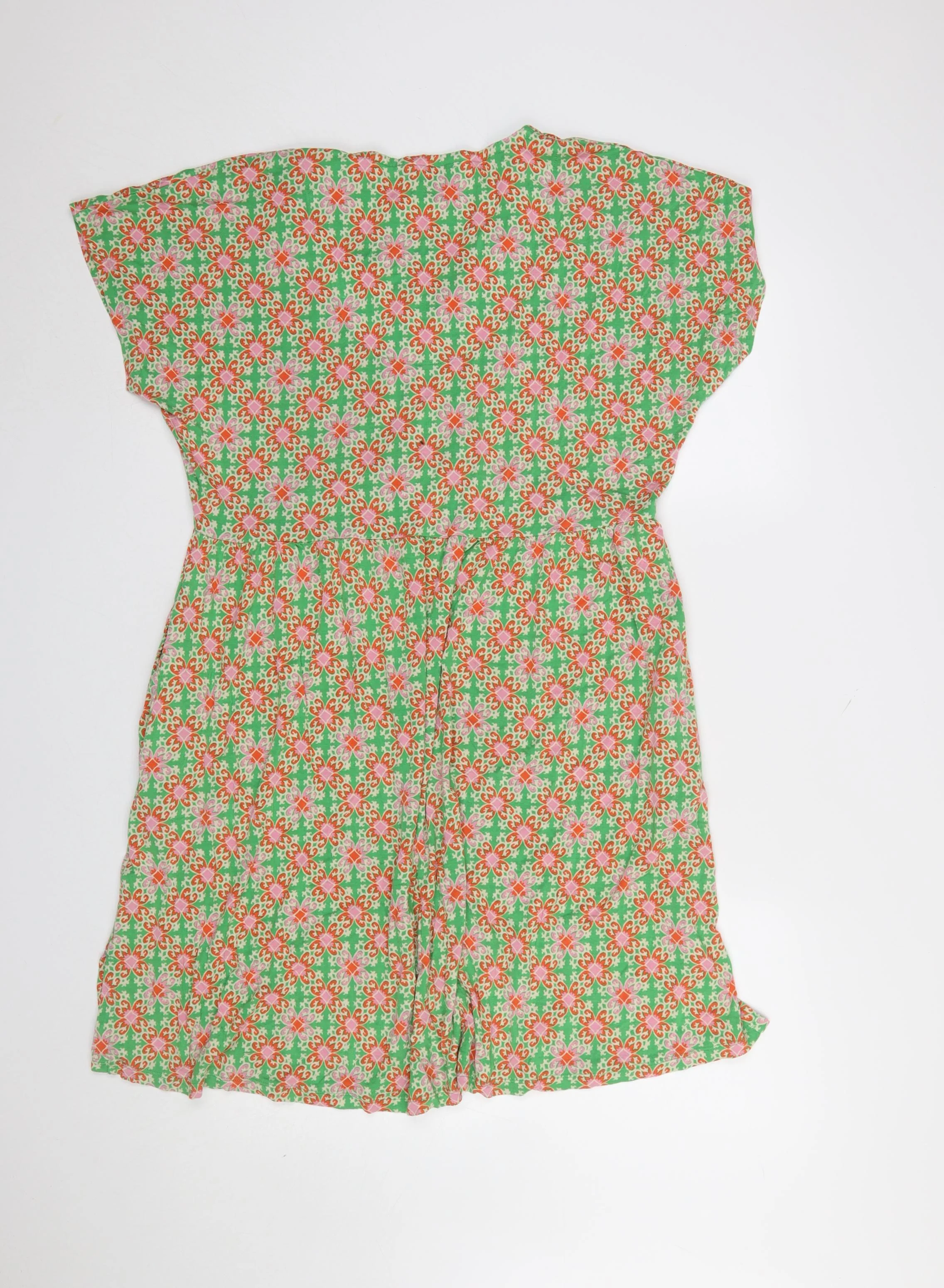 Joules Women’s Multicoloured Geometric Fit & Flare Dress L - Image 3
