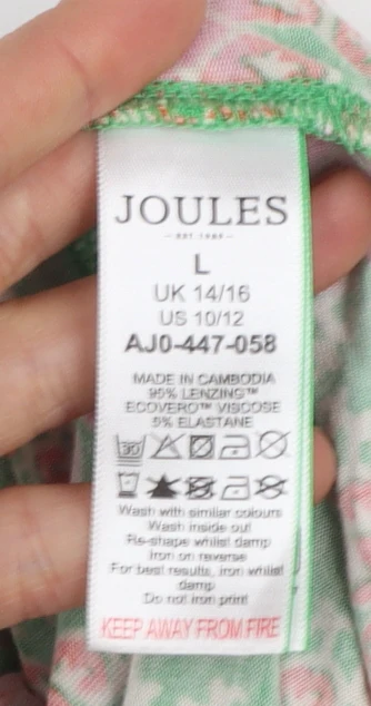 Joules Women’s Multicoloured Geometric Fit & Flare Dress L - Image 4