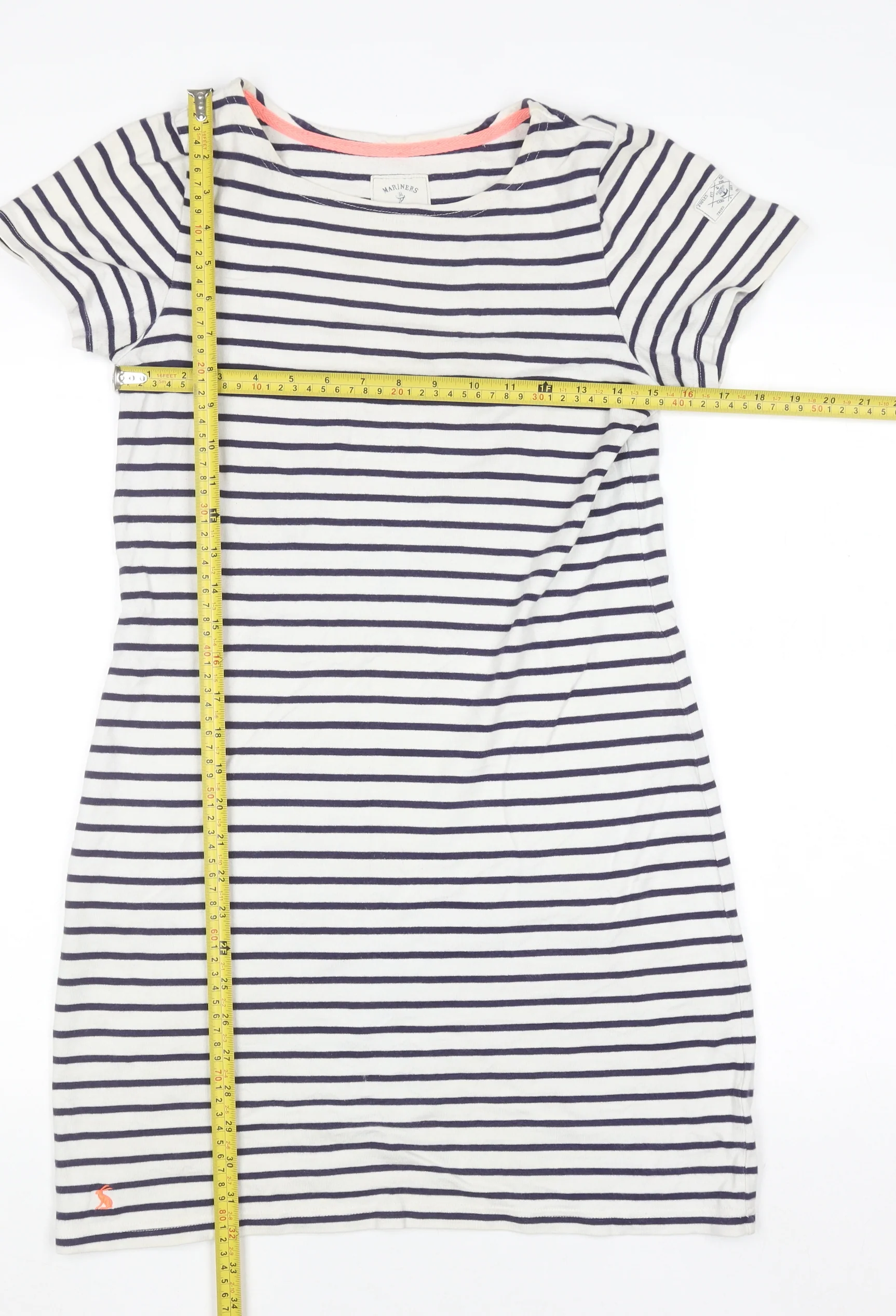 Joules Women’s Navy Stripe Cotton T-Shirt Dress Size 8 - Image 2