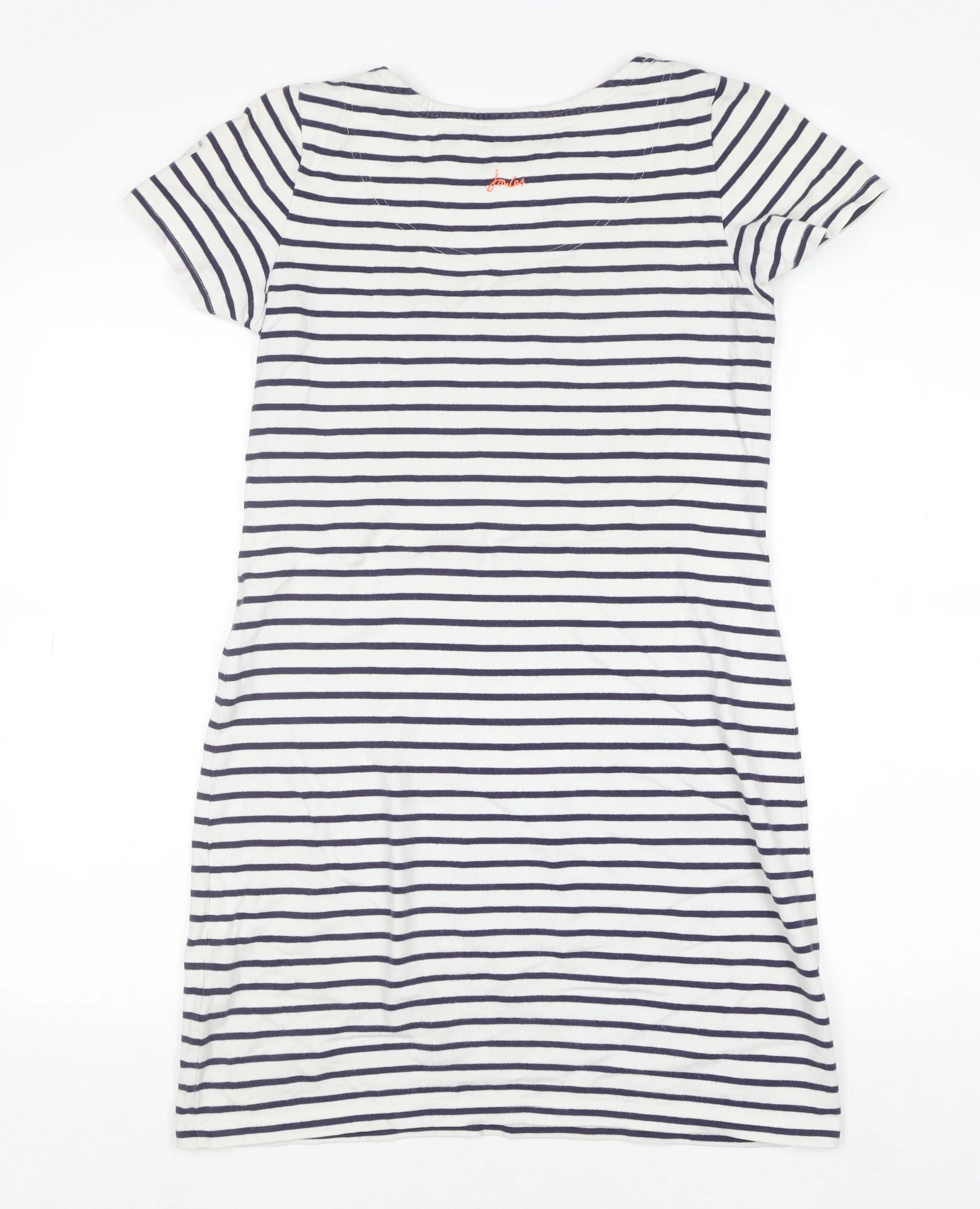 Joules Women’s Navy Stripe Cotton T-Shirt Dress Size 8 - Image 3