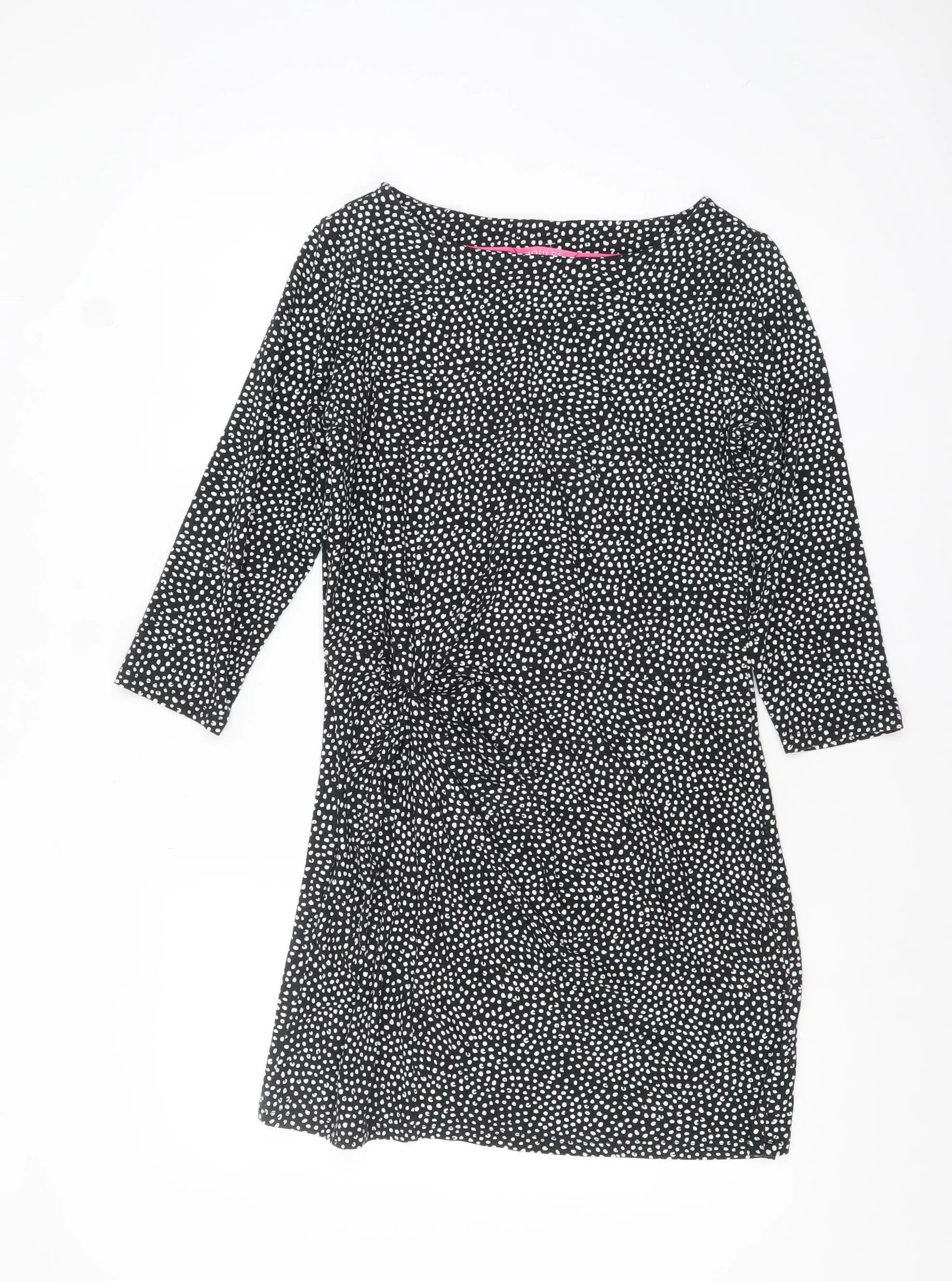 Joules Womens Black Polka Dot Shift Dress Size 10