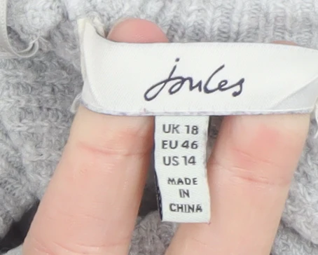 Joules Women's Grey Knit Long Sleeve Button Cardigan Size 18 - Image 4