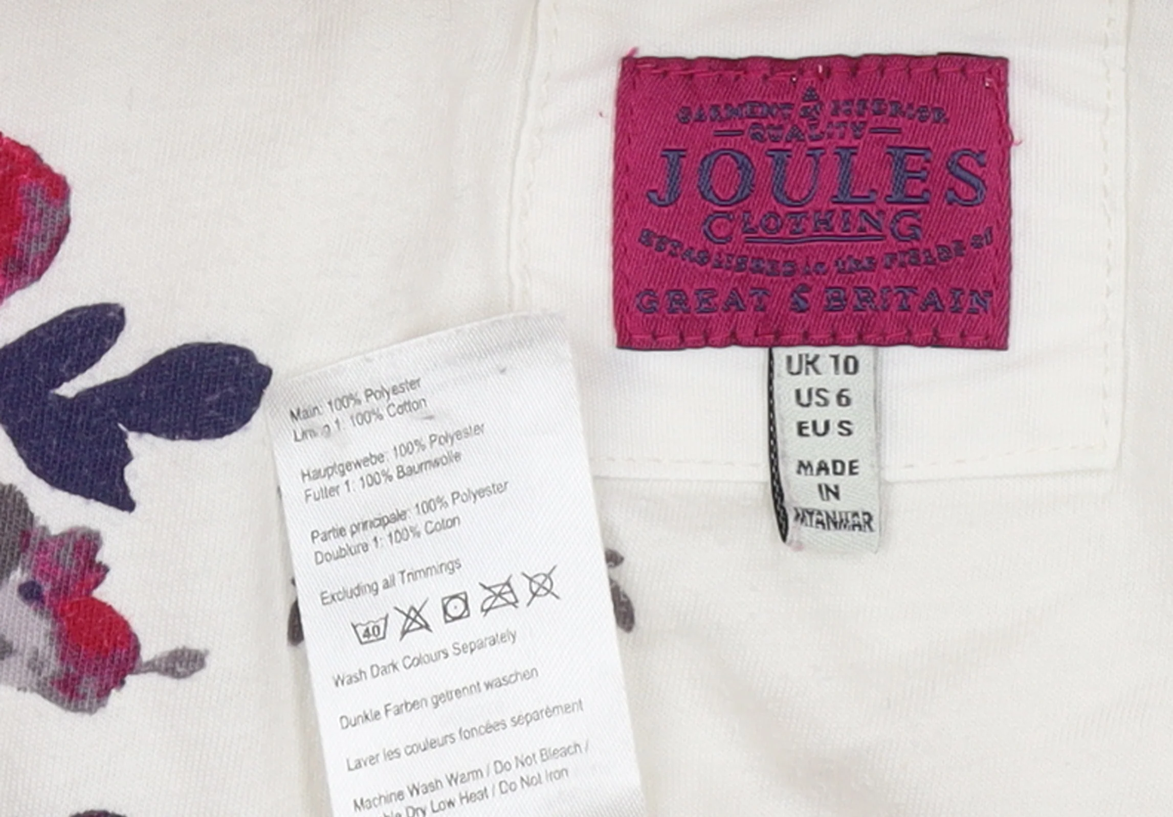Joules Women's Ivory Full Zip Fleece Jacket Size 10 - Image 4