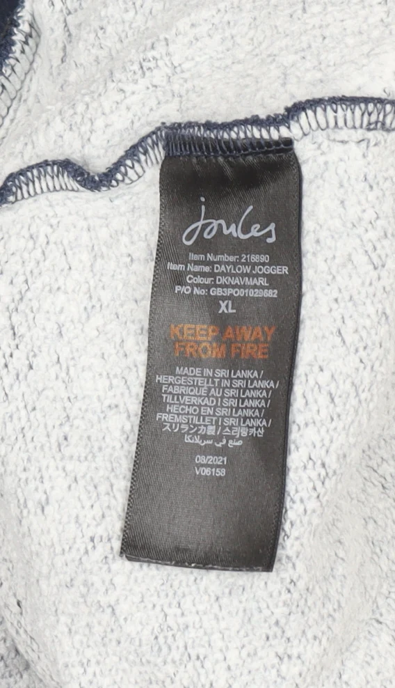 Joules Women's Navy Blue Cotton Jogger Trousers XL Comfortable Activewear - Image 5