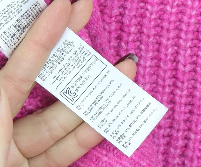 Joules Women's Pink Mock Neck Chunky Knit Jumper UK 10 Acrylic Blend - Image 5