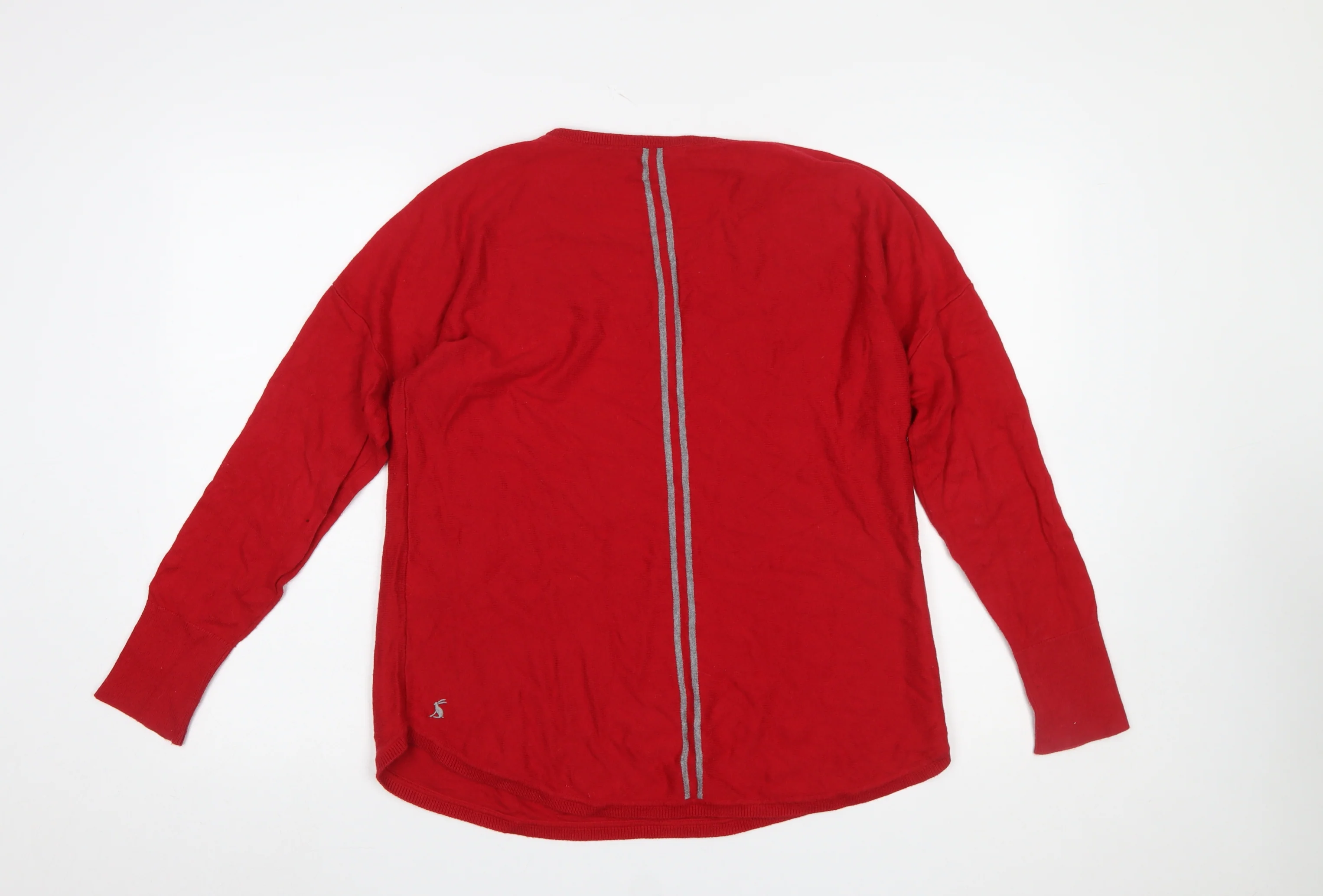 Joules Womens Red Cotton Blend Crew Neck Long Sleeve Jumper Size 12 - Image 3