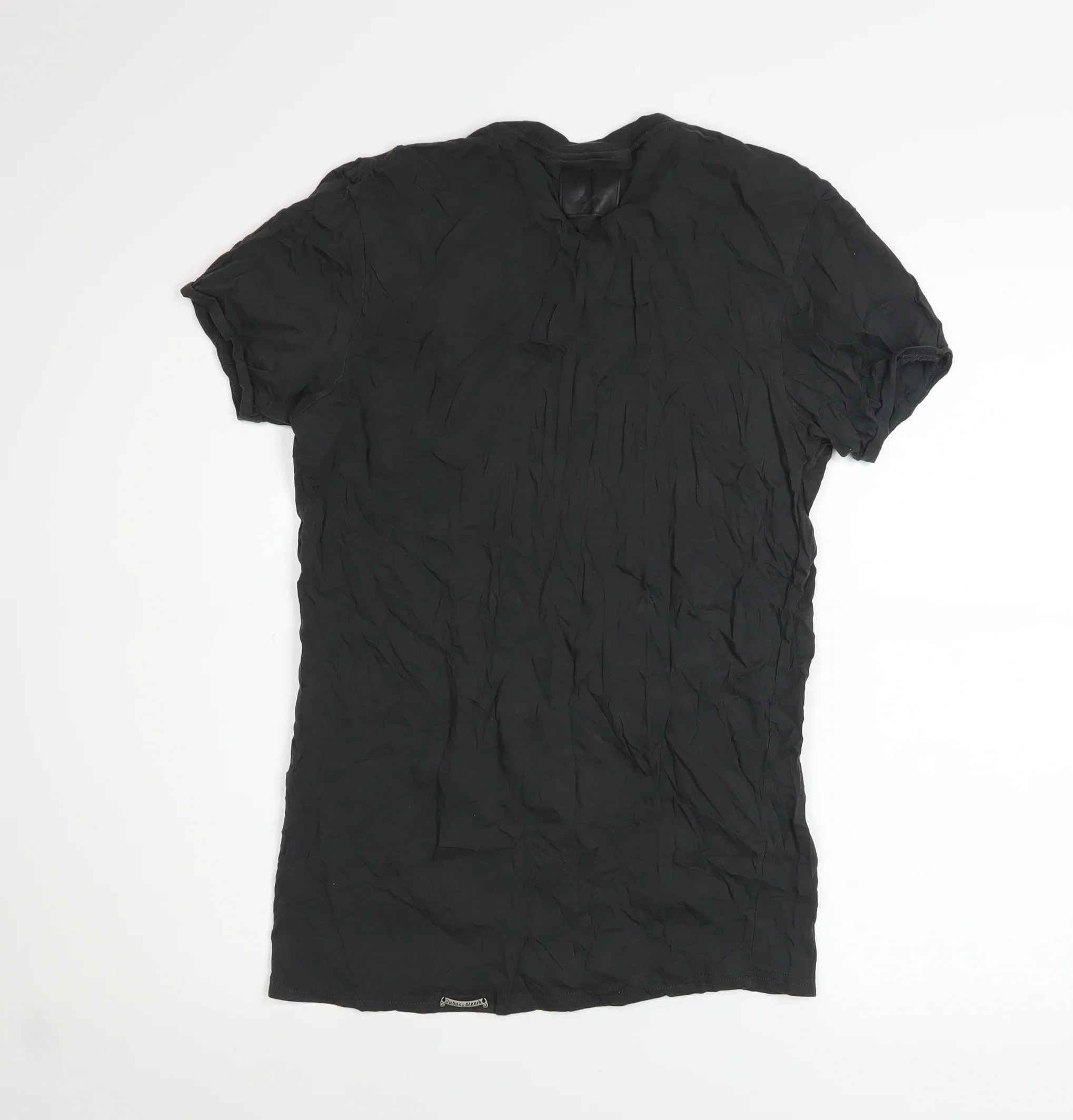 Judas Sinned Women's Black V-Neck Slim Fit Cotton T-Shirt Size 10 - Image 3