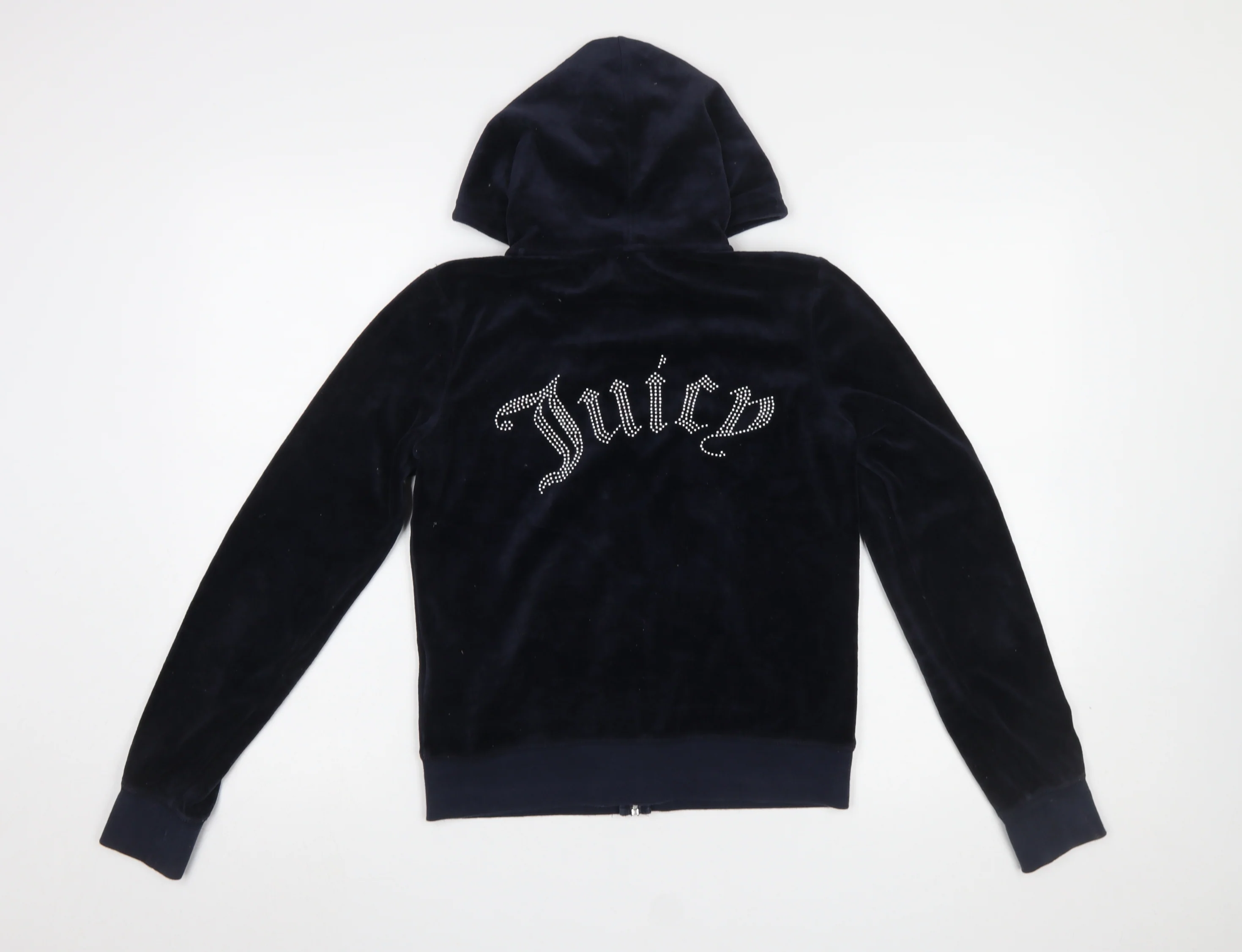 Juicy Couture Black Label Women's Navy Velour Full Zip Hoodie Size S - Image 3