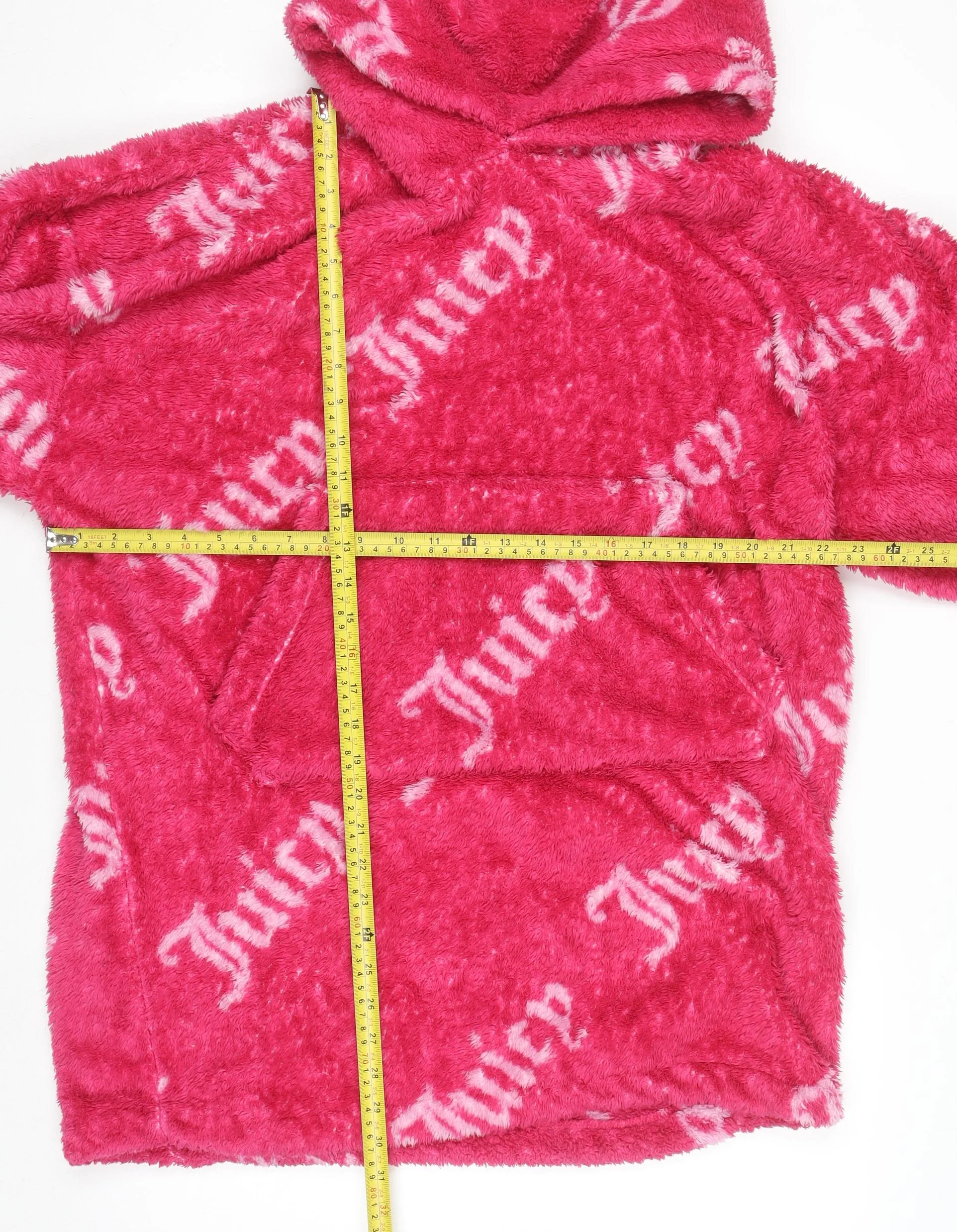 Juicy Couture Girls Pink Fleece Hooded Robe S Lightweight Winter Loungewear - Image 2