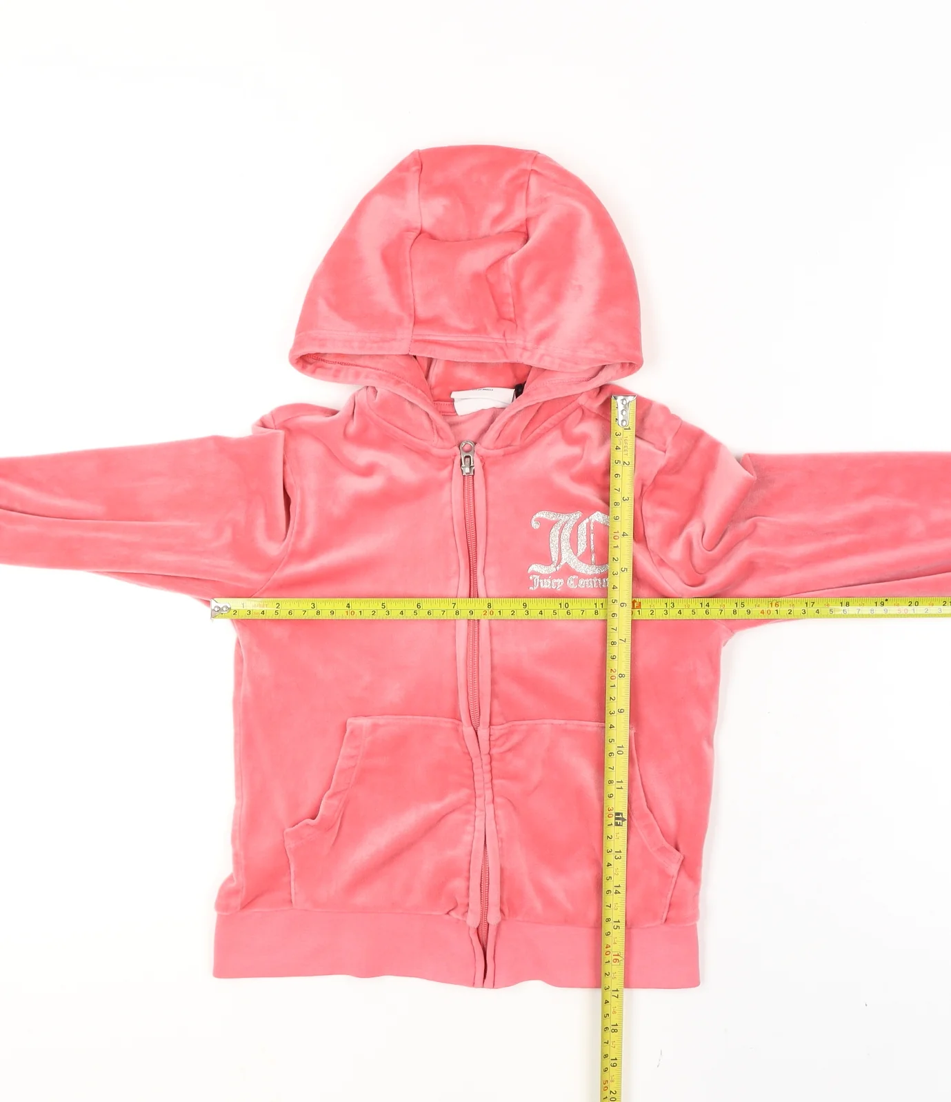 Juicy Couture Girls Pink Velour Full Zip Hoodie Size 8-9 Years - Image 2