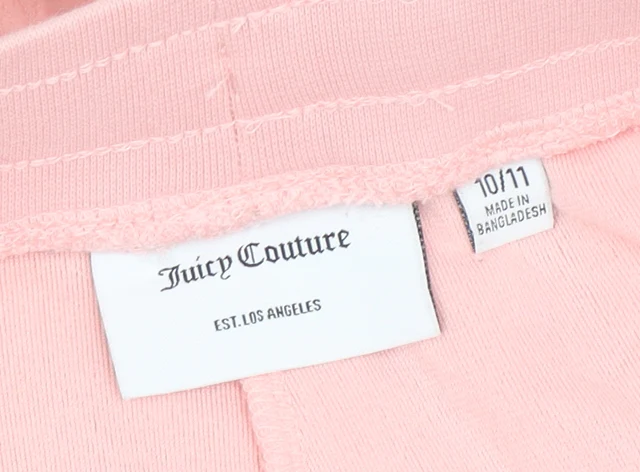 Juicy Couture Girls Pink Velour Sweatpants 10-11 Years Elastic Waist - Image 4