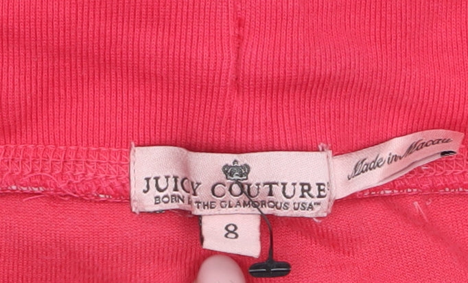 Juicy Couture Girls Red Velour Sweatpants Age 8 Years Elastic Waist - Image 4