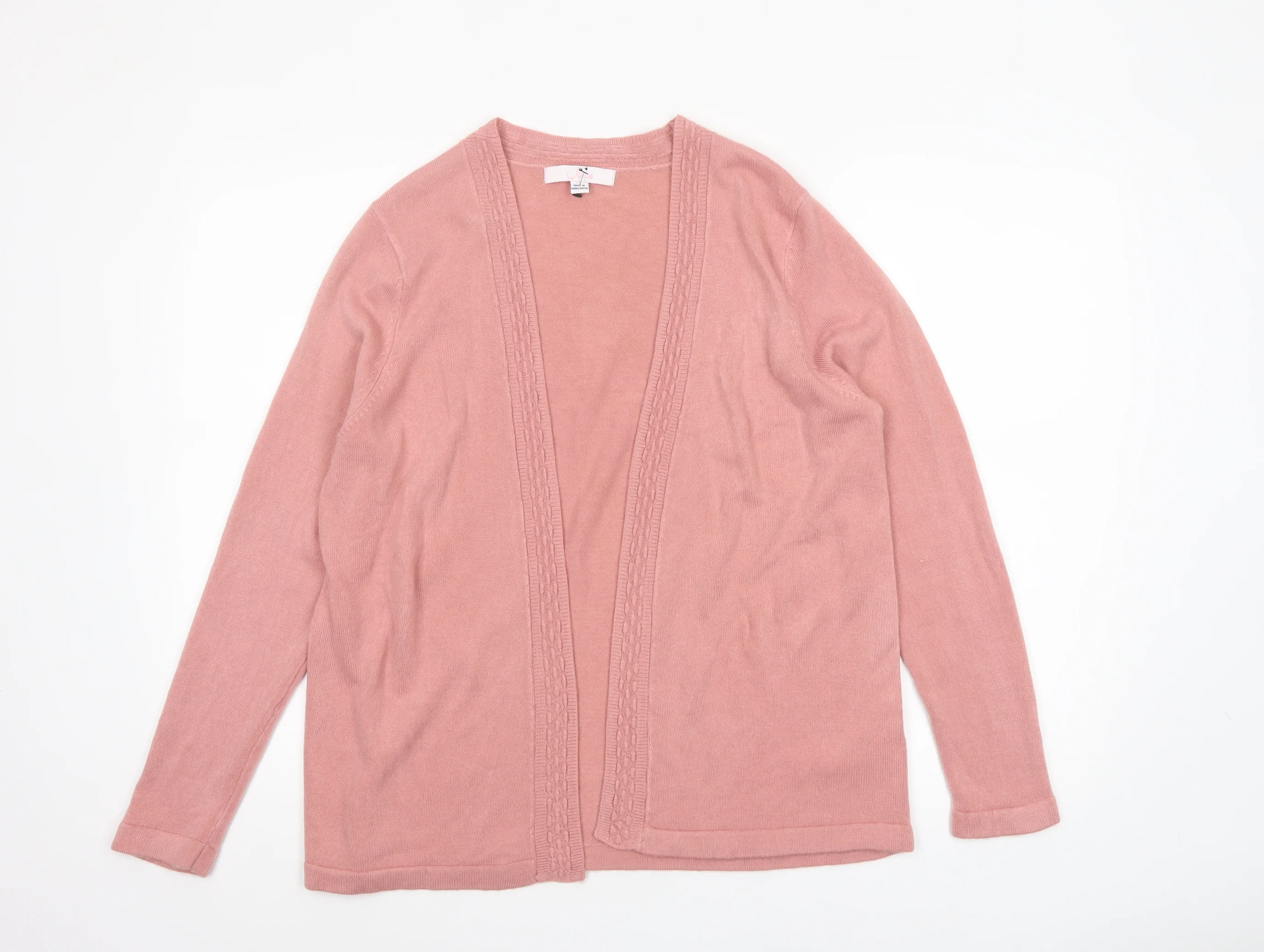 Julipa Women’s Pink Long Sleeve Cardigan Size 12/14 Acrylic Knit