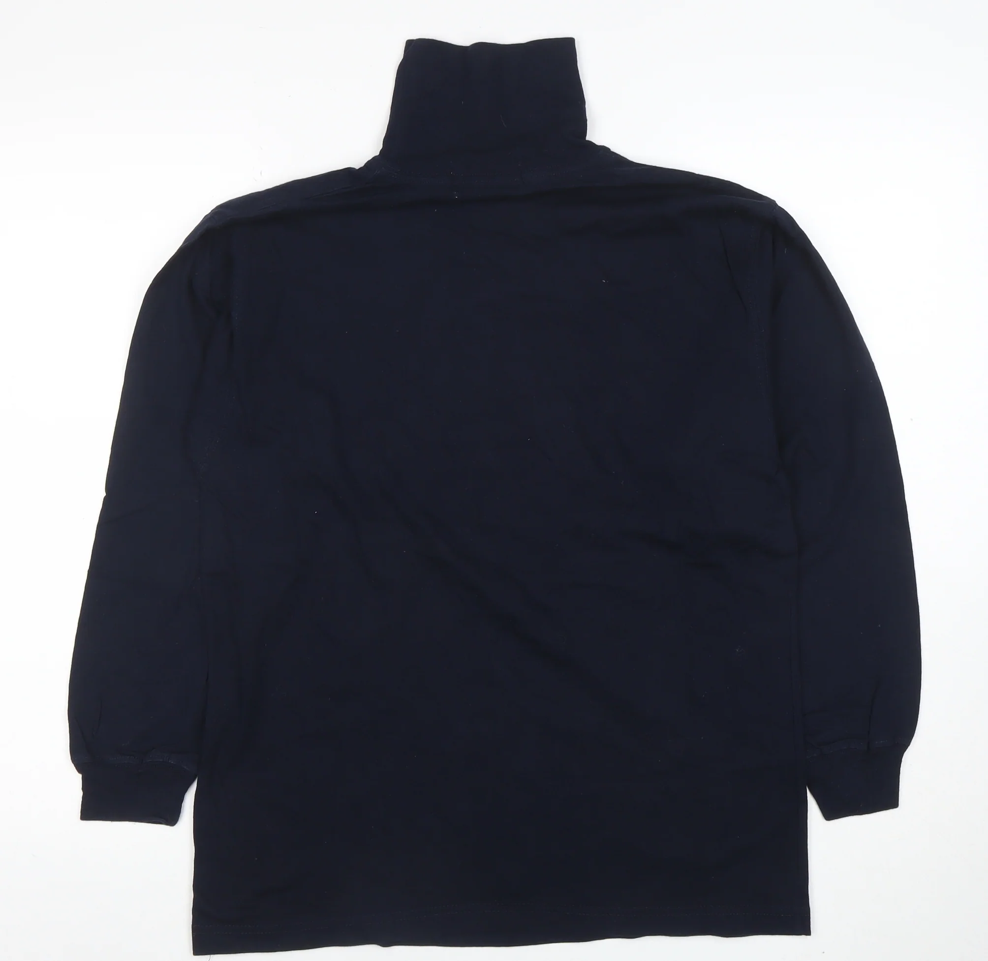 Jumpers Women’s Blue Cotton Roll Neck Long Sleeve Top Size S - Image 3
