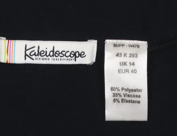 Kaleidoscope Women Black Cropped Long Sleeve Jersey Shrug UK 14 - Image 4