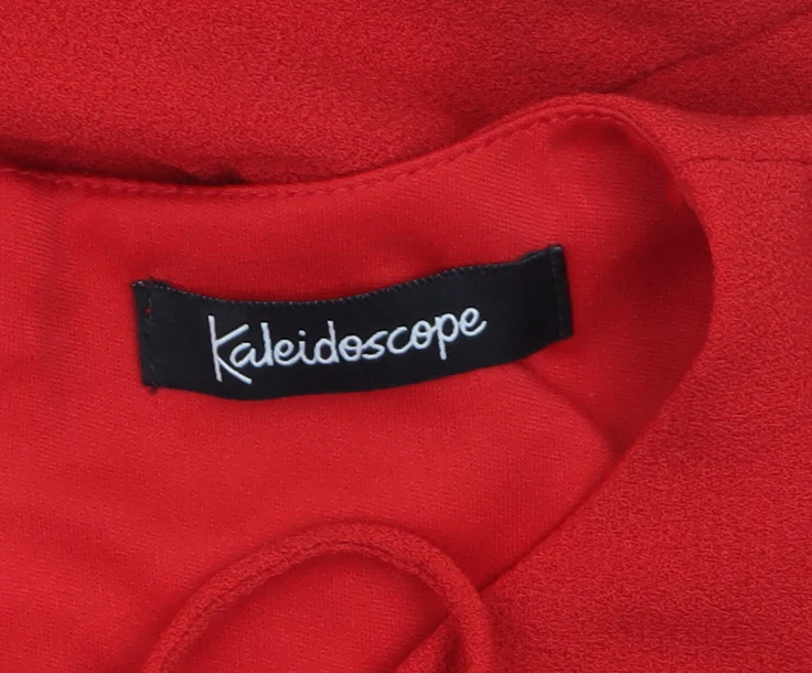 Kaleidoscope Women Red Long Sleeve Ruffle Hem Fit & Flare Dress Size 14 - Image 5