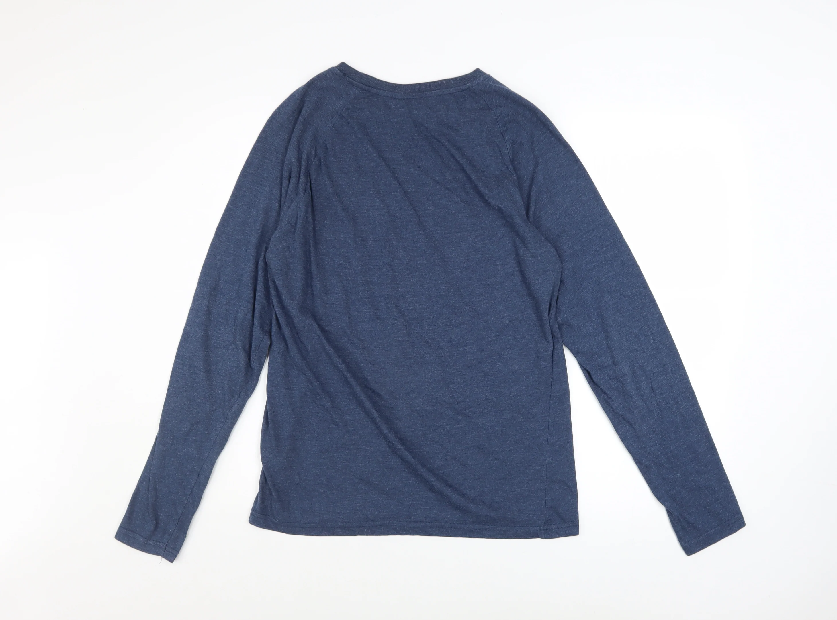 Kangaroo Poo Men's Blue Long Sleeve Cotton Blend Casual Top M - Image 3