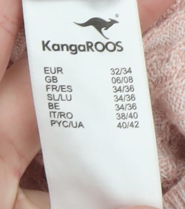 KangaROOS Women’s Pink Cable-Knit Cotton Blend Jumper Size 6 - Image 4