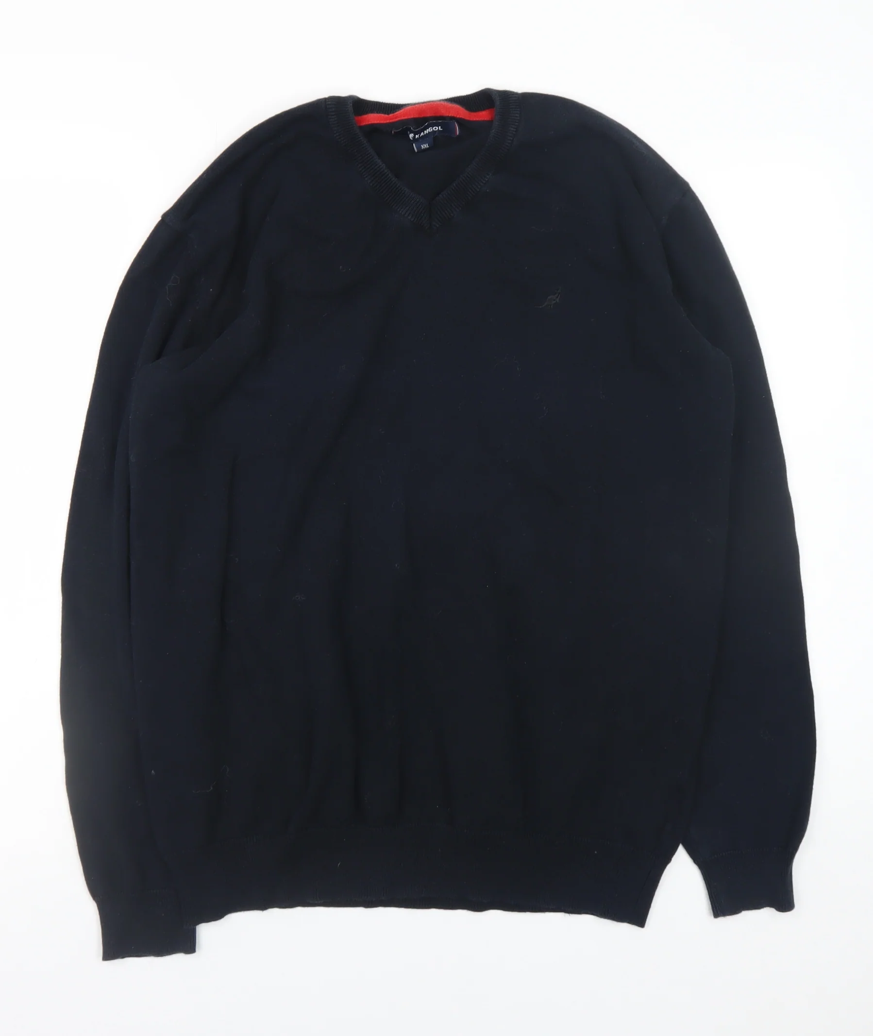 Kangol Men’s Black 2XL V-Neck Cotton Pullover Jumper