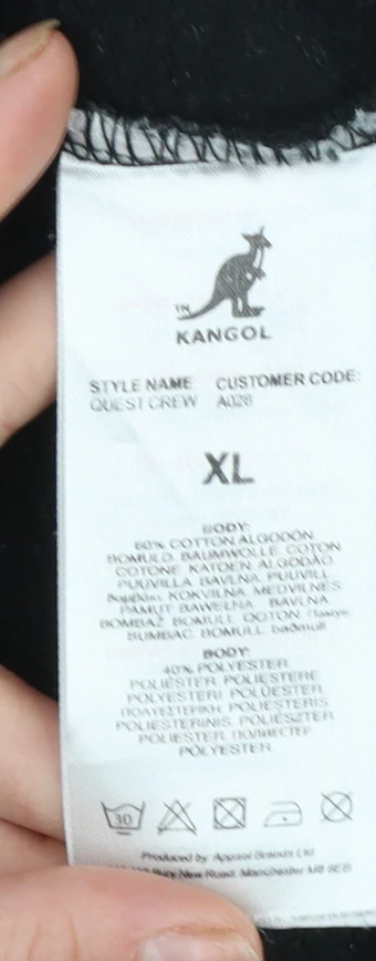 Kangol Mens Black XL Pullover Logo Sweatshirt Crew Neck - Image 5