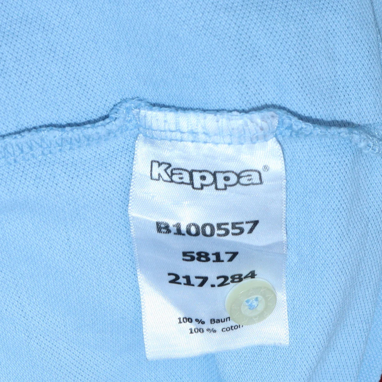 Kappa Men’s Blue Cotton Short Sleeve Polo Shirt Medium - Image 5