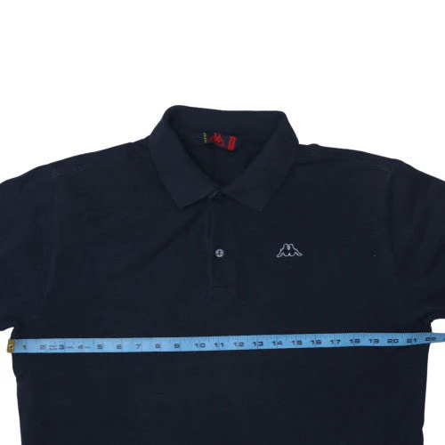 Kappa Men's Black Cotton Polo Shirt M Short Sleeve Classic Fit - Image 2