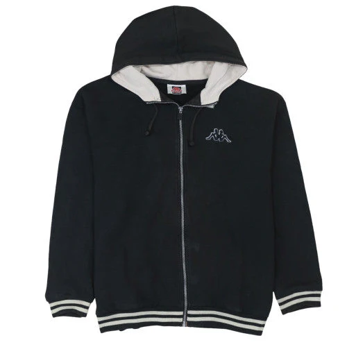 Kappa Men's Black XL Full Zip Hoodie Jacket with Logo