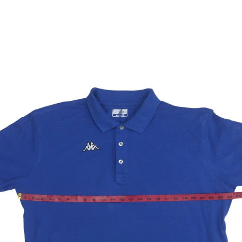 Kappa Mens Blue 2XL Cotton Short Sleeve Polo Shirt - Image 2