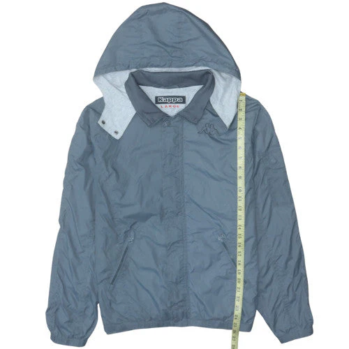 Kappa Men's Blue Nylon Hooded Windbreaker Jacket Size L - Image 3