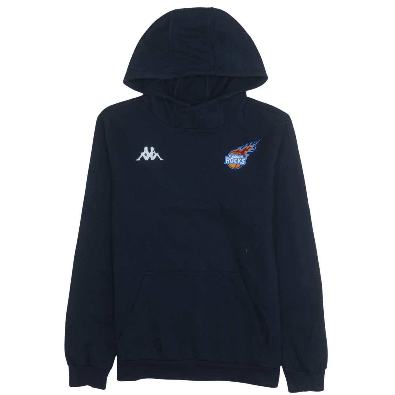 Kappa Mens Blue Pullover Hoodie Large Fleece Glasgow Rocks
