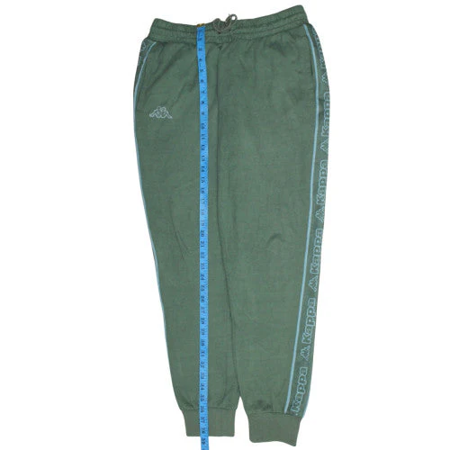 Kappa Men's Green Jogger Sweatpants Large with Side Logo Stripes - Image 2